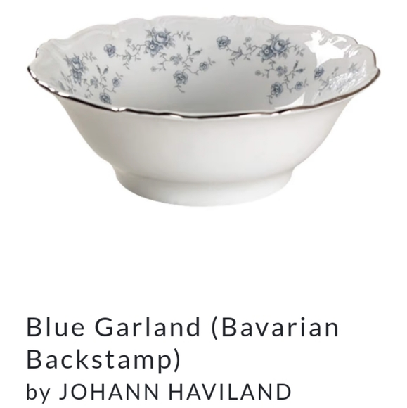 Large 8" Vegetable bowl 💙  Blue Garland (Bavarian Backstamp) by Johann Haviland - Picture 12 of 12